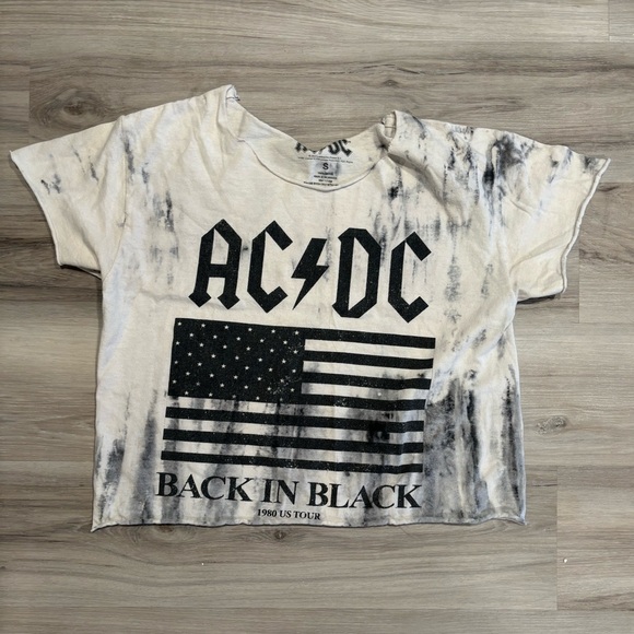 ‼️THRIFT STORE MAKE OFFER Band Tees LED Zeppelin AC DC Stones Crop Flag Shirt S - Picture 2 of 9
